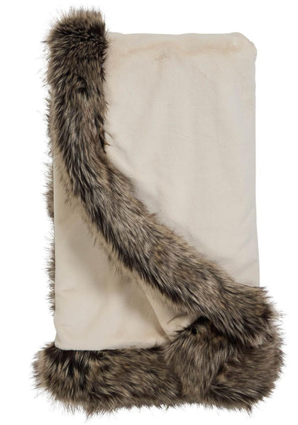 Ivory Faux Sheared Beaver Alpine Weighted Throw