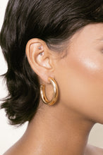 Medium Thick Classic Gold Hoop Earring