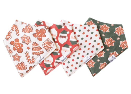 Gingerbread Bandana Bib Set 4PK