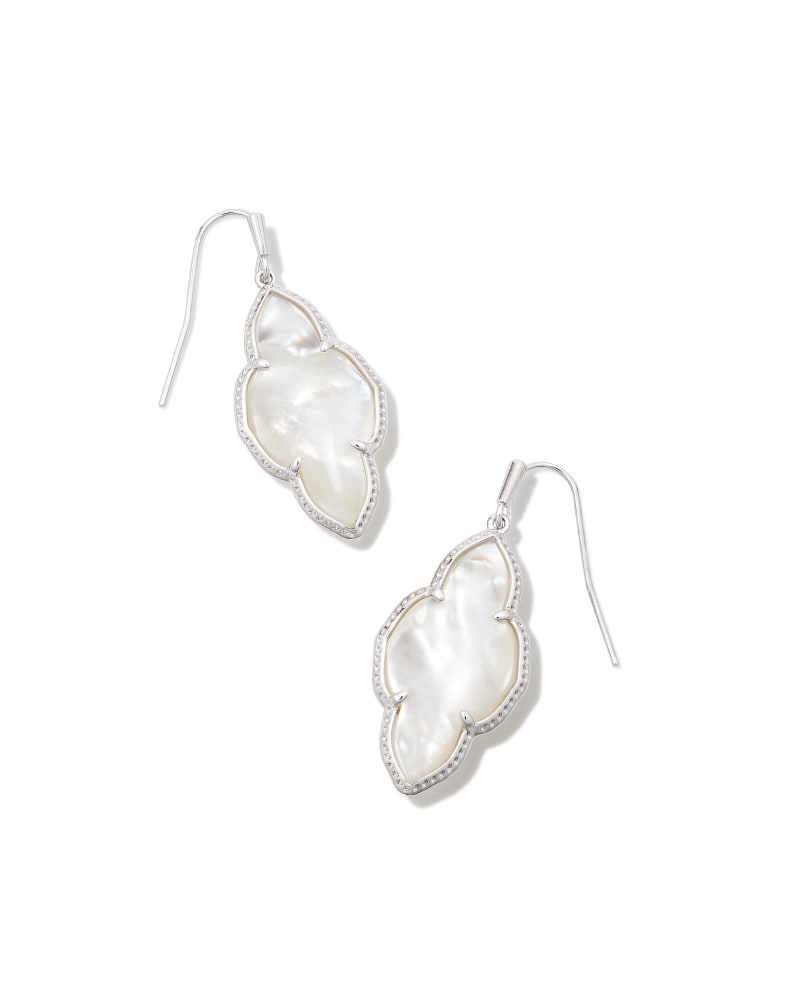 Abbie Silver Drop Earring-Mother of Pearl