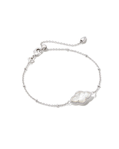 Abbie Satellite Silver Chain Bracelet-Mother of Pearl