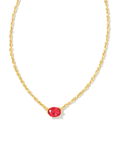 Cailin Crystal Gold Pendant Necklace-Red Crystal