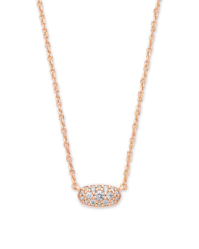 Grayson Crystal Rose Gold CZ Pendant Necklace