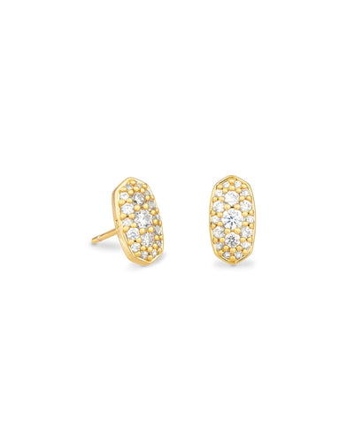 Grayson Crystal Gold CZ Stud Earring