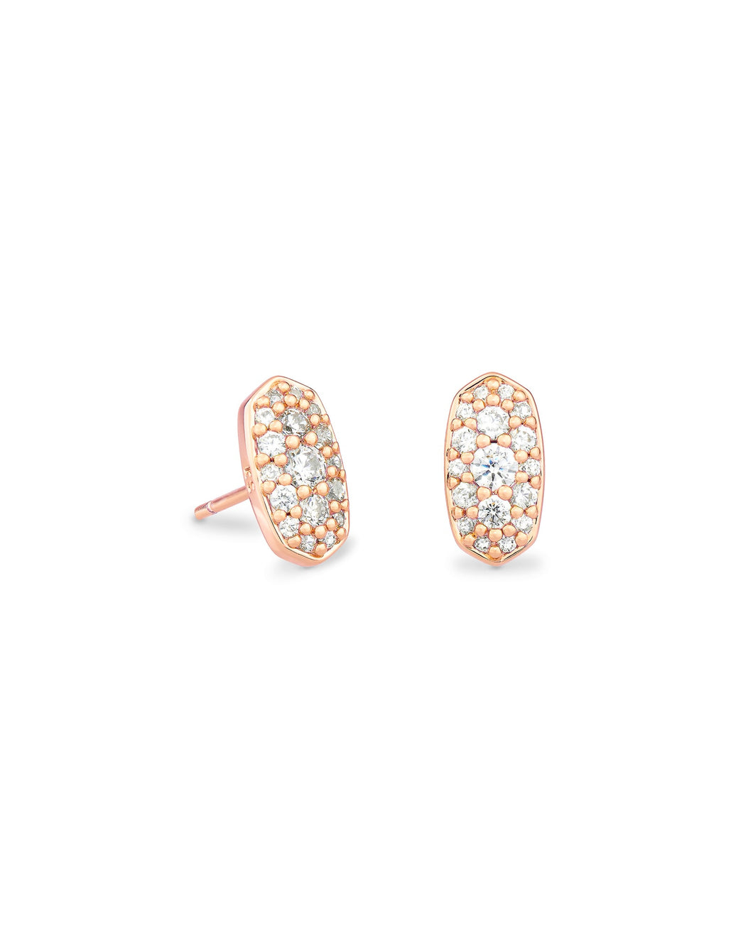 Grayson Crystal Rose Gold CZ Stud Earring