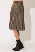 Lurex Pleated Midi Skirt