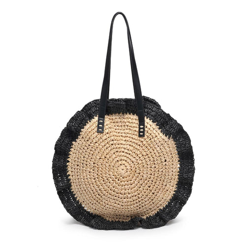 Indy Natural Black Woven Tote