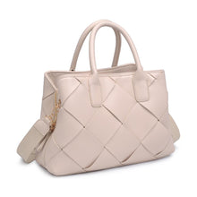 CREAM WOVEN VEGAN LEATHER SATCHEL