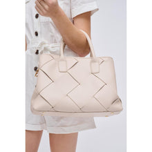 CREAM WOVEN VEGAN LEATHER SATCHEL