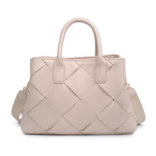 CREAM WOVEN VEGAN LEATHER SATCHEL