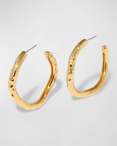 BRUT GOLD TUBE HOOP EARRING