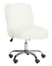 Whitney Swivel Office Chair-Faux Sheepskin