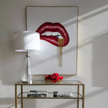 Dripping Lips Rhinestone Wall Art 24x36