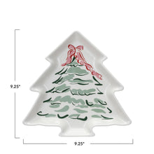 STONEWARE TREE SHAPED PLATE WITH CHRISTMAS TREE