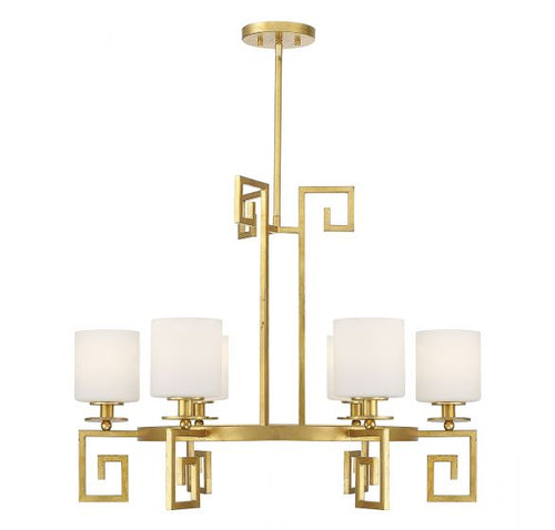 QUATRAIN 6-LIGHT CHANDELIER, TRUE GOLD