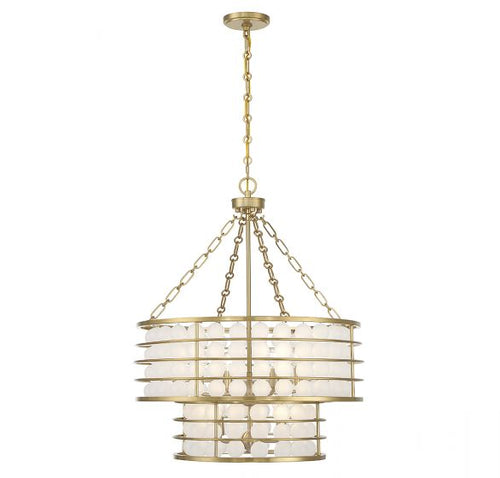 BYRON 6-LIGHT CHANDELIER, WARM BRASS