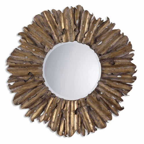 HEMANI ROUND MIRROR, GOLD