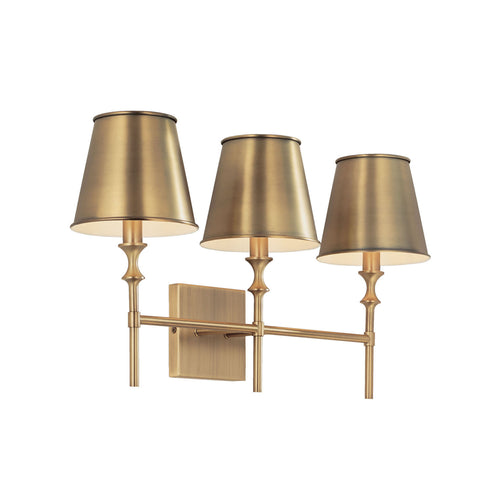 WHITNEY 3-LIGHT VANITY, AGED BRASS