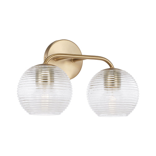 DOLAN 2-LIGHT VANITY, MATTE BRASS