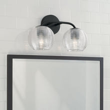 DOLAN 2-LIGHT VANITY, MATTE BLACK