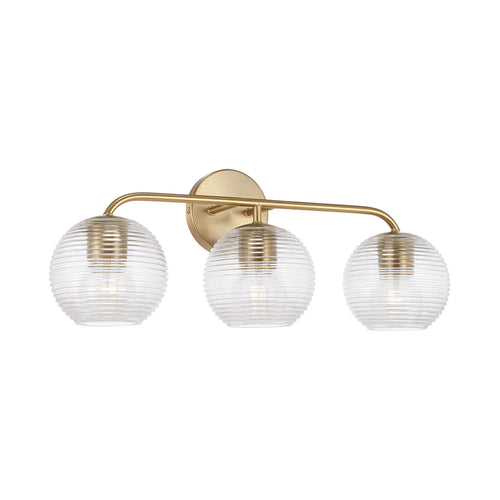 DOLAN 3-LIGHT VANITY, MATTE BRASS