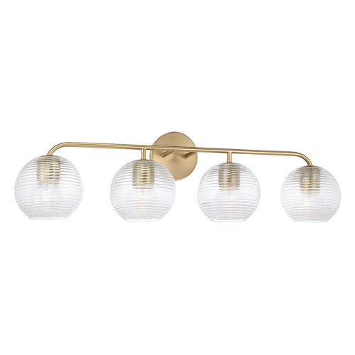 DOLAN 4-LIGHT VANITY, MATTE BRASS