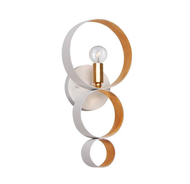 White & Gold Sphere 1 Light Sconce, Lighting, Laura of Pembroke