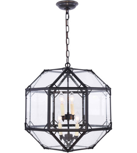 GORDON 4 LIGHT CHANDELIER, RUSTIC ZINC