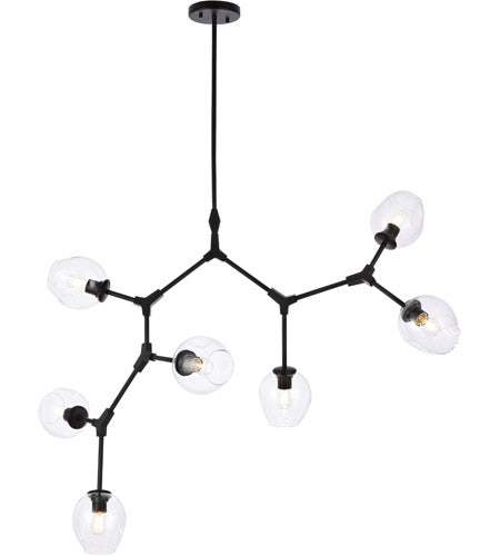 CAVOLI 7 LIGHT CHANDELIER, BLACK