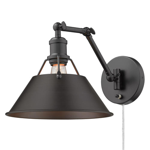 1 Light Articulating Wall Sconce-Matte Black Shade