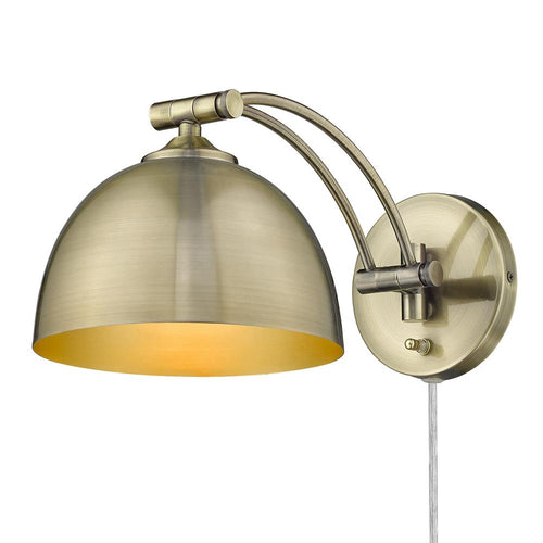 1 Light Articulating Wall Sconce-Brass Shade