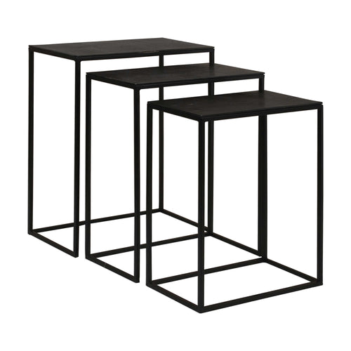 COREENE NESTING TABLES S/3, BLACK