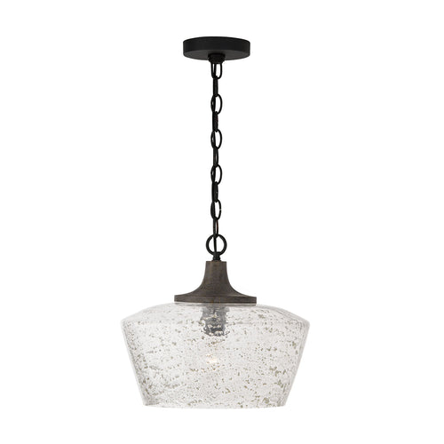 CLIVE 1-LIGHT STONE SEEDED GLASS PENDANT