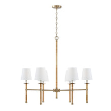 TULUM 6-LIGHT CHANDELIER, MATTE BRASS