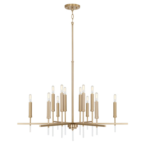 ELORA 12-LIGHT CHANDELIER, MATTE BRASS