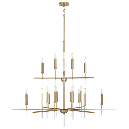 ELORA 20-LIGHT TWO TIER CHANDELIER, MATTE BRASS