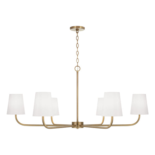 BRODY 6-LIGHT CHANDELIER, AGED BRASS