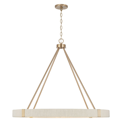 DELANEY 8-LIGHT CHANDELIER, MATTE BRASS