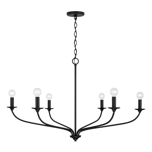 DOLAN 6-LIGHT CHANDELIER, MATTE BLACK