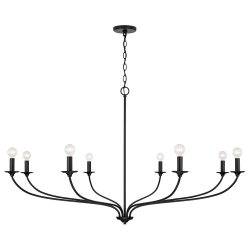 DOLAN 8-LIGHT CHANDELIER, MATTE BLACK