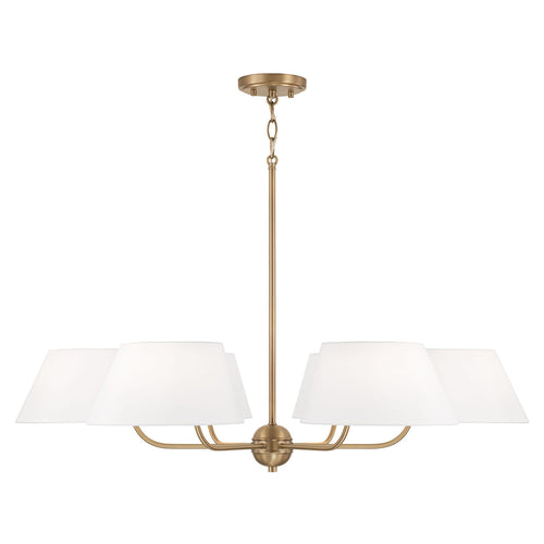 WELSLEY 6-LIGHT CHANDELIER, AGED BRASS