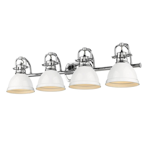 4 Light Bath Vanity-White Shade