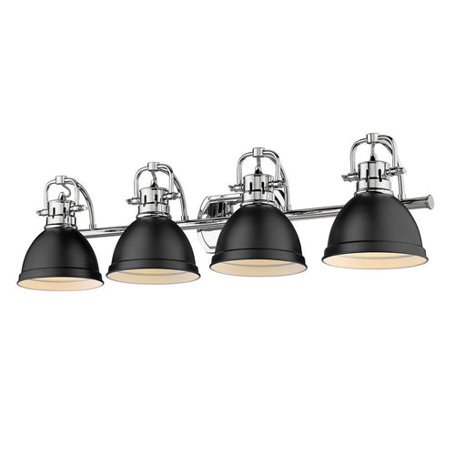 4 Light Bath Vanity-Matte Black Shade