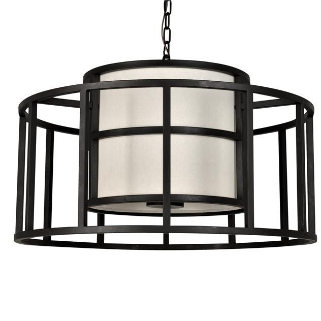 Matte Black Cage 5 Light Chandelier, Lighting, Laura of Pembroke