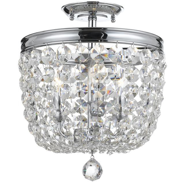 3 Light Spectra Crystal Polished Chrome Ceiling Mount, Lighting, Laura of Pembroke