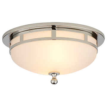 Small Flush Mount in Chrome with Frosted Glass, Lighting, Laura of Pembroke