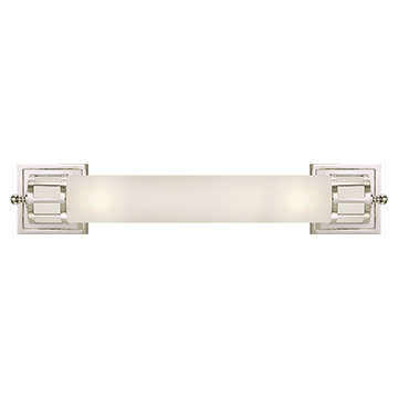 Long Sconce in Polished Nickel with Frosted Glass, Lighting, Laura of Pembroke
