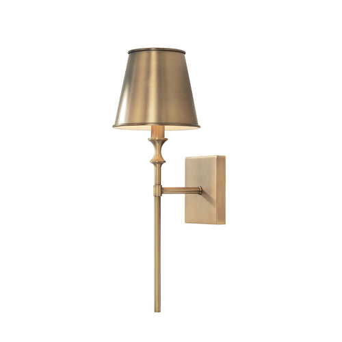 WHITNEY 1-LIGHT SCONCE, AGED BRASS