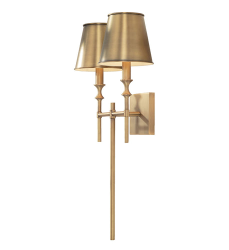 WHITNEY 2-LIGHT SCONCE, AGED BRASS