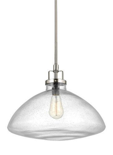 Clear Seeded Glass 1 Light Pendant, Lighting, Laura of Pembroke